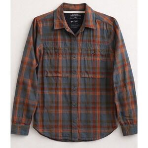 REI Co-op Wallace Lake Flannel Shirt Mens Medium Blue Orange Plaid Button Down